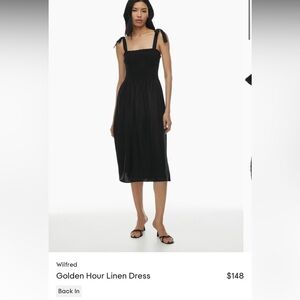 Aritzia golden hour linen dress